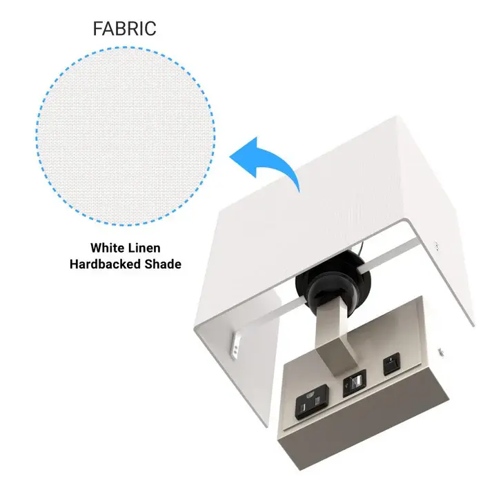 Fabric Shade Decorative Wall Sconces Light With Satin Nickel Finish-ASU4.webp