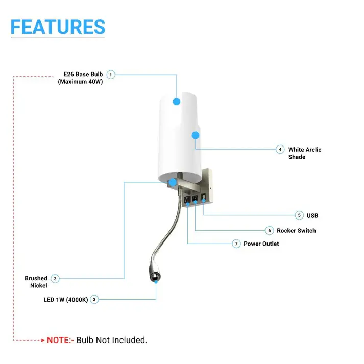 1-light-acrylic-shade-indoor-wall-sconce-light-with-1-switch-1usb-1outlet-ASU6.webp