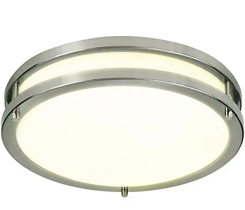 12 Inch Dimmable Brushed Nickel Finish LED Flush Mount Ceiling Lights, Double Ring, 15W 1050LM-ASU1.webp