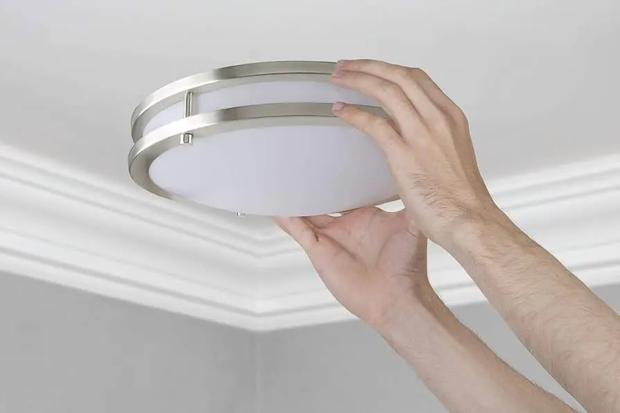 14Inch Dimmable Brushed Nickel Finish LED Flush Mount Ceiling Lights, Double Ring, 22W 1600LM-ASU2.webp