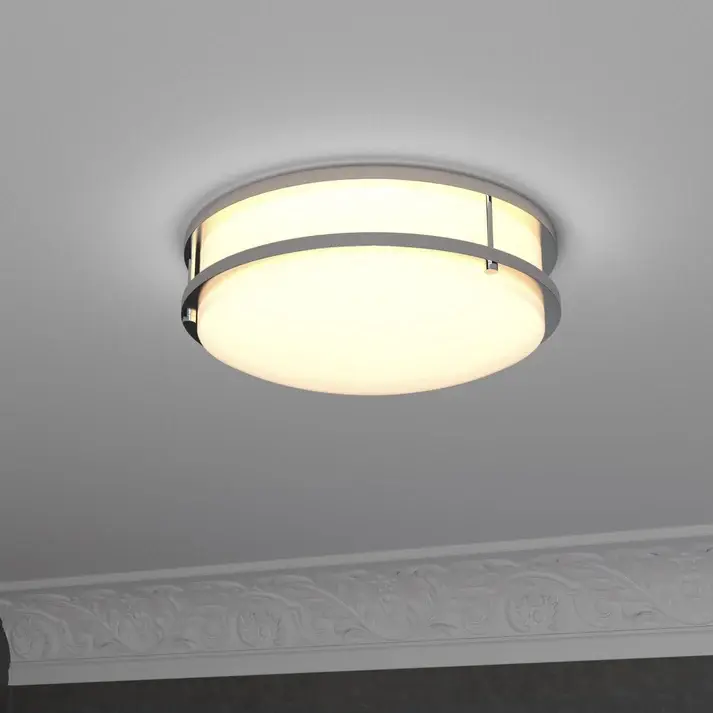 14 Inch Dimmable Brushed Nickel Finish LED Flush Mount Ceiling Lights, Double Ring, 22W 1600LM-ASU5.webp