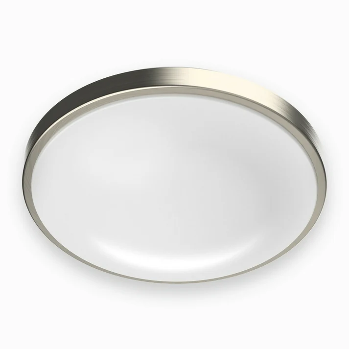 11 inch. 15W Round Brushed Nickel Dimmable Flush Mount Ceiling Light, Single Ring,1050 Lumens, 3 Color Switchable (3000K/4000K/5000K)