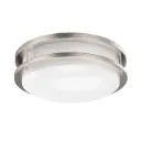 12 Inch Dimmable Brushed Nickel Finish LED Flush Mount Ceiling Lights, Double Ring, 15W 1050LM