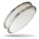 14 Inch Dimmable Brushed Nickel Finish LED Flush Mount Ceiling Lights, Double Ring, 22W 1600Lumens