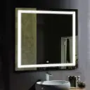 36 in. x 36 in. LED Lighted Bathroom Vanity Mirror, On/Off Touch Switch, Anti-Fog Mirror, Wall Mounted Makeup Vanity Mirror, Adjust Color Temp