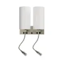 Double Head Acrylic Wall Sconce With Brushed Nickel Finish