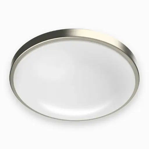 11 inch. 15W Round Brushed Nickel Dimmable Flush Mount Ceiling Light, Single Ring,1050 Lumens, 3 Color Switchable (3000K/4000K/5000K)