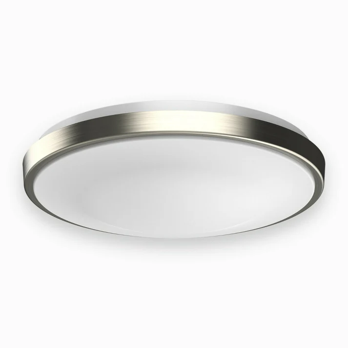 14 inch. 25W Round Brushed Nickel Dimmable Flush Mount Ceiling Light, Single Ring,1750 Lumens, 3 Color Switchable (3000K/4000K/5000K)