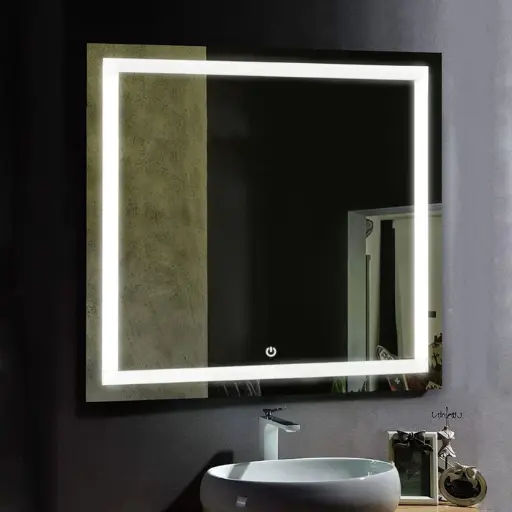 36 in. x 36 in. LED Lighted Bathroom Vanity Mirror, On/Off Touch Switch, Anti-Fog Mirror, Wall Mounted Makeup Vanity Mirror, Adjust Color Temp