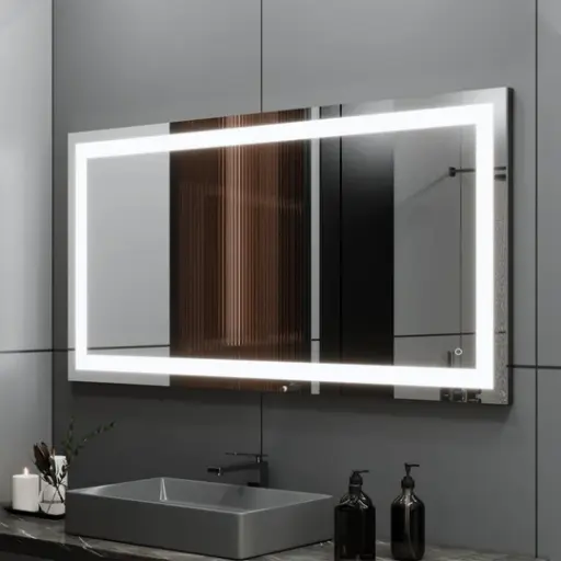 36 in. x 48 in. LED Lighted Bathroom Vanity Mirror, On/Off Touch Switch, Anti-Fog Mirror, Wall Mounted Makeup Vanity Mirror