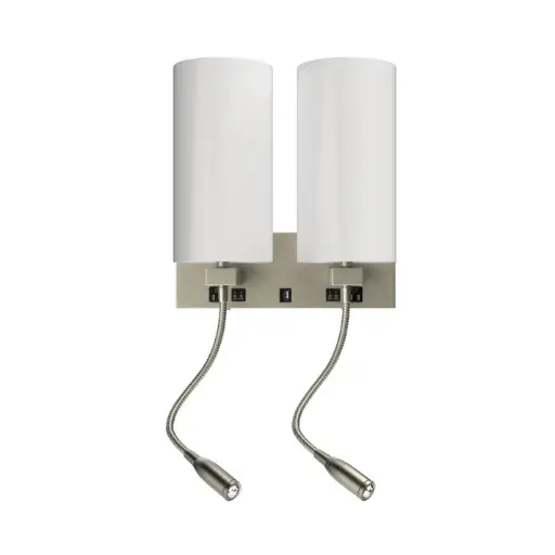 Double Head Acrylic Wall Sconce With Brushed Nickel Finish