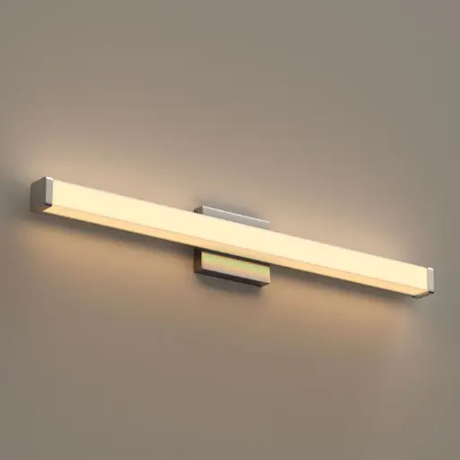 24 Inch Dimmable Waterproof Bathroom Vanity Light, Wall Mount – 24"/36"/48", ETL Listed, Rectangle Shape, Brushed Nickel Finish