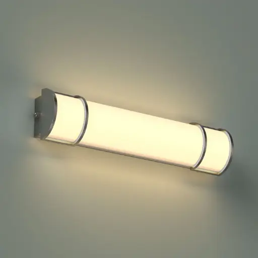 26-Inch Half-Cylinder Bathroom Vanity Light – Dimmable, CCT Adjustable, Brushed Nickel Finish